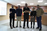 Pedro Jordano (centro), junto a Carmen Galn, Damin de Andrs (a la derecha) y los organizadores del seminario del programa de doctorado 'Recursos naturales y gestin sostenible'