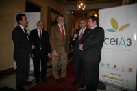 De izqd. a dcha., Justo Castao (coordinador general), Pedro Molina, rector de la Universidad de Almera, Jos Manuel Roldn, rector de la Universidad de Crdoba, Manuel Parras, Universidad de Jan, y Francisco Martnez, rector de la Universidad de Huelva 